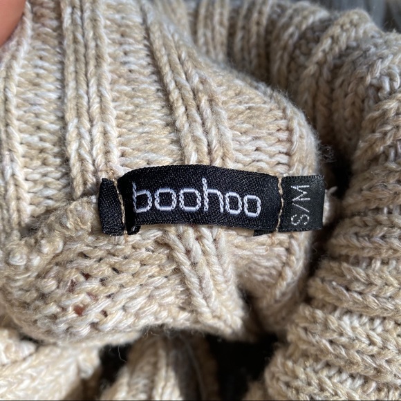 🐑 OATMEAL CABLE KNIT CROPPED KNIT TURTLENECK JUMPER! - Picture 6 of 10